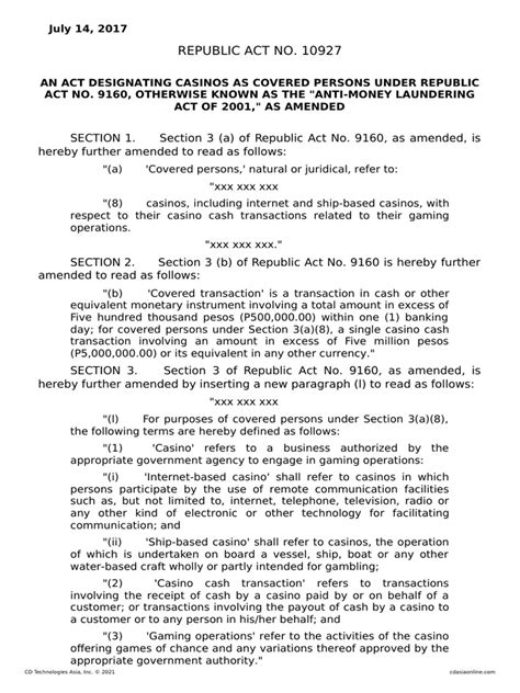REPUBLIC ACT NO. 10927, July 14, 2017 .